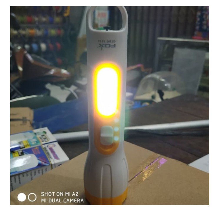Senter Rechargeable Fox 107 Terbaru Led Emergency Charger Cas Listrik