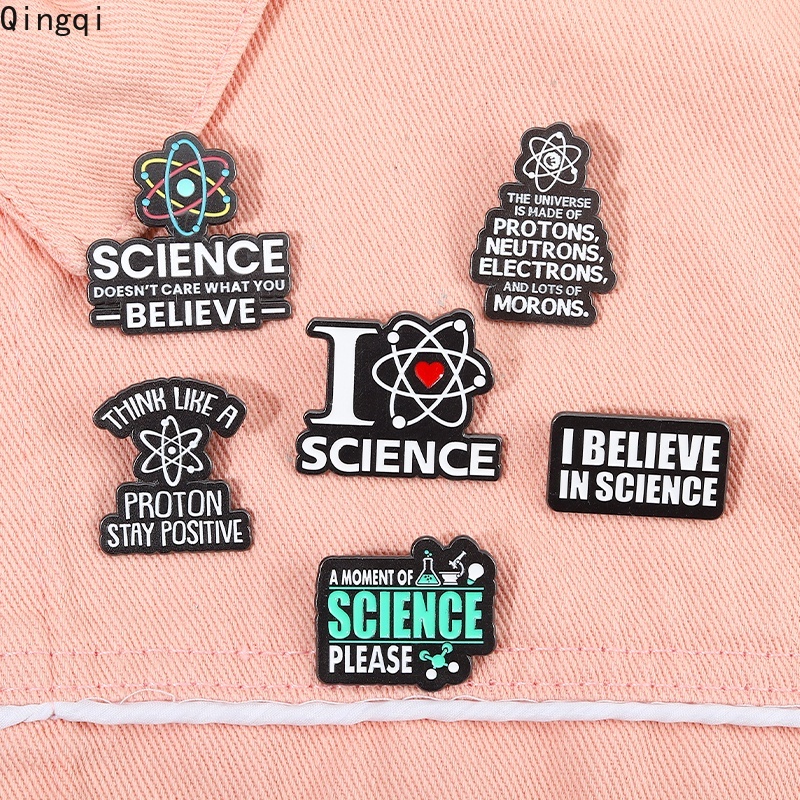 Bros Pin Enamel Desain Kutipan I Believe In Science I Love Science Untuk Koleksi