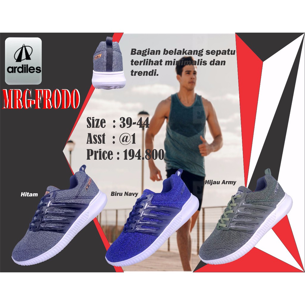 ARDILES FRODO SIZE 38-44 SEPATU RUNNING PRIA SEPATU SPORTS LARI SEPATU OLAHRAGA RUN SEPTU ARDILES WALTON