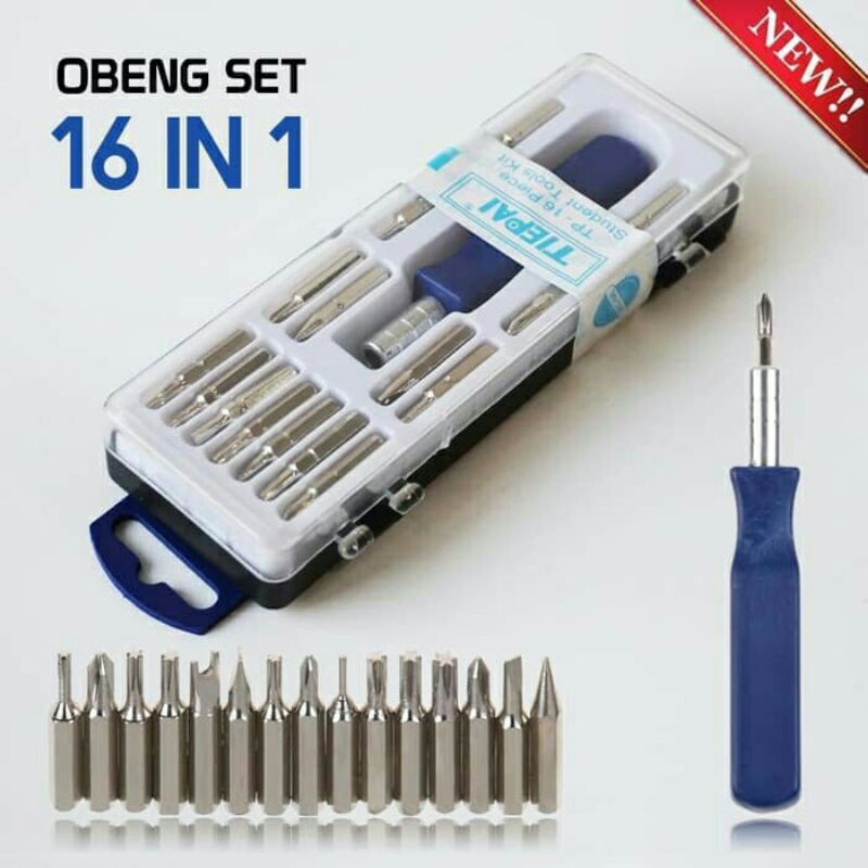 Box Obeng 16 in 1 / Hp / Obeng Motor / Mobil / obeng set / obeng kembang