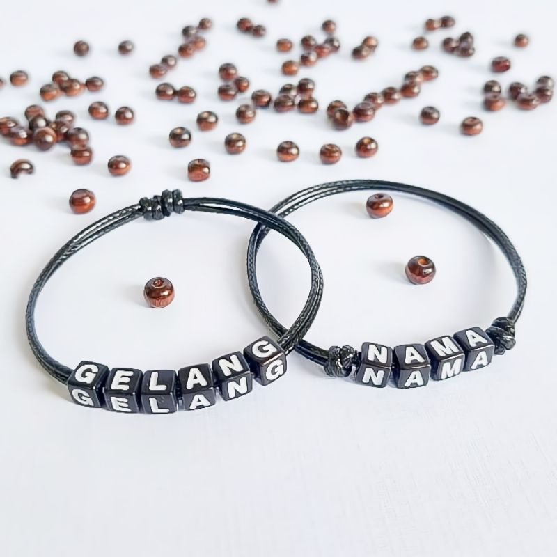 Gelang Nama Dadu Hitam