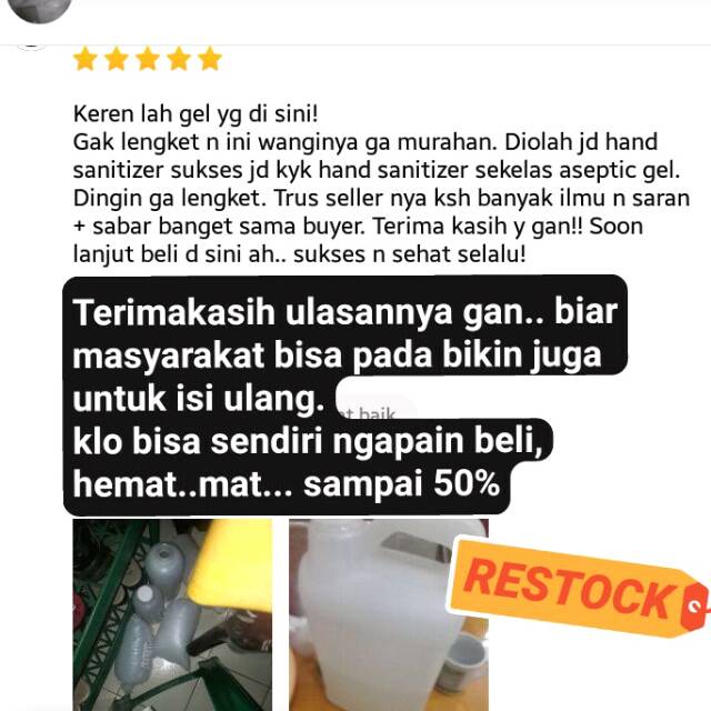 aloe vera gel buat hand sanitizer lebih kental dan bening(OC)