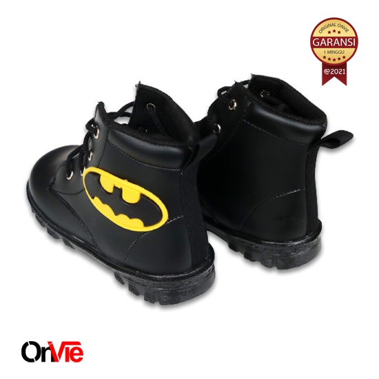 Sepatu Anak Boots Formal Pria Original Kulit Motif Super hero