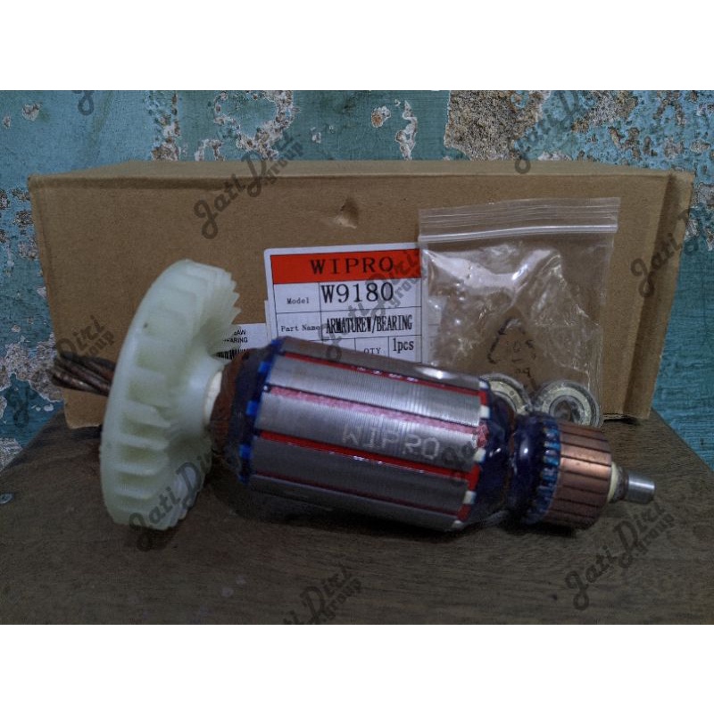 Angker atau Armature WIPRO W9180, untuk mesin Circural Saw / Gergaji Kayu Wipro