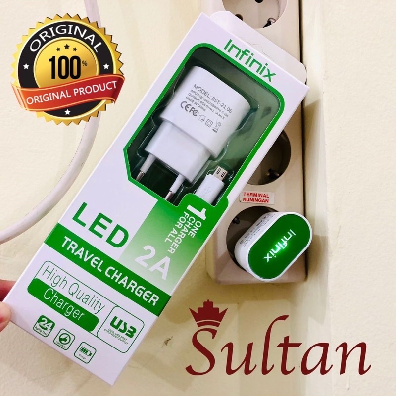 PROMO CHARGER LED 2.1A INFINIX ORIGINAL BONUS KABEL MICRO