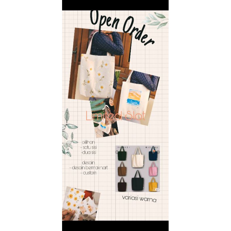 Tas / totebag Lukis Kanvas Custom