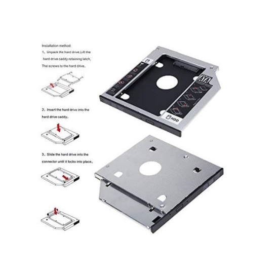 Second harddisk hdd ssd caddy 9.5mm Tipis Slim 2.5&quot; sata 3.0  for internal drive dvd laptop