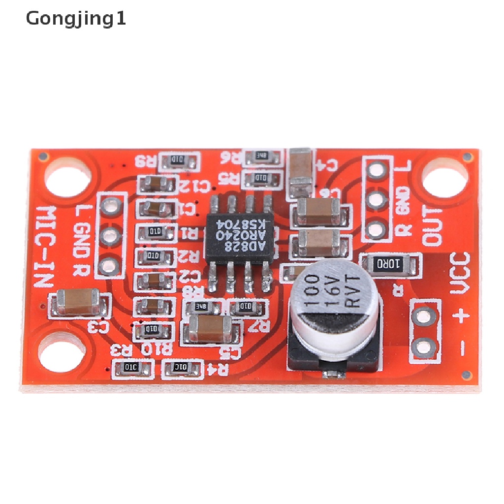 Gongjing1 AD828 Papan preamplifier Mikrofon stereo Dinamis DC 3.7V-15V 12V