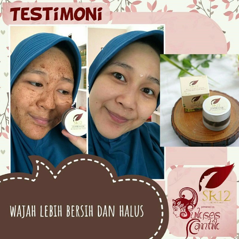 COFFEE MASK SR12 PEELING NATURAL / MASKER PEELING KOPI MENGATASI KOMEDO FLEK HITAM BEKAS JERAWAT