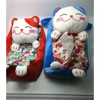 Tempat Tisu Belakang Jok Mobil Bentuk Kucing Keberuntungan