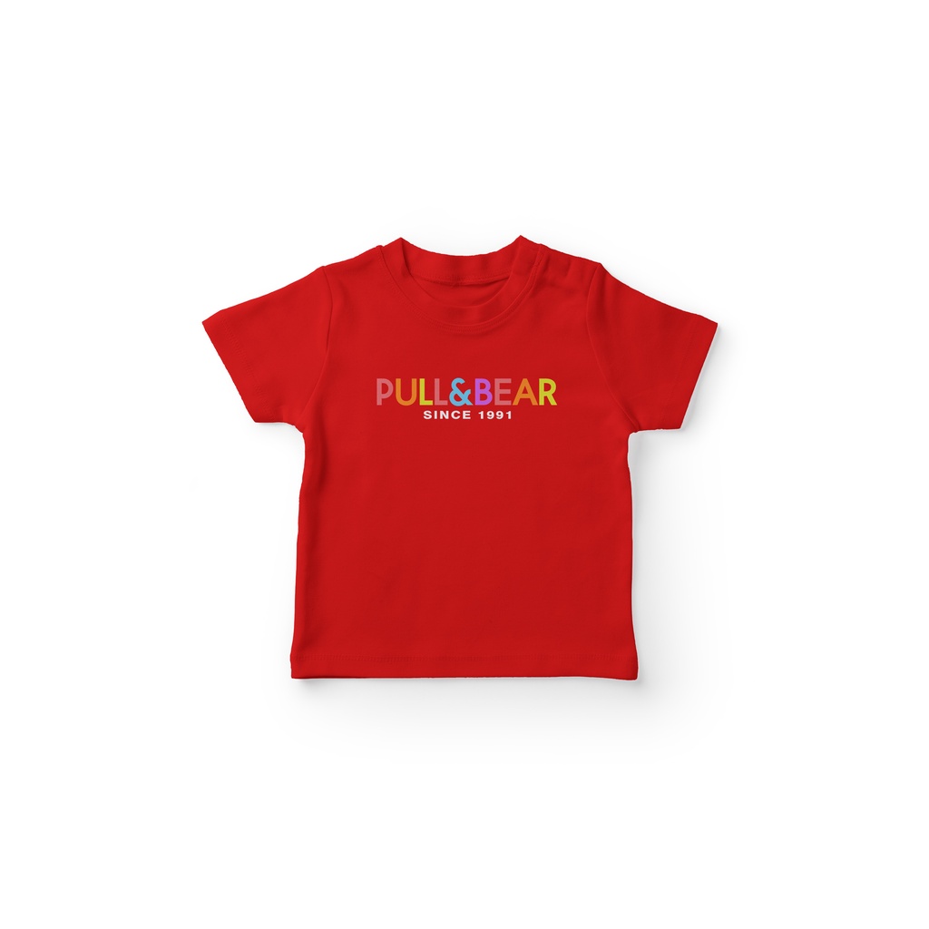 GKAMPNB2038 Kaos Anak Branded Motif PULL And BEAR Rainbow Full Print Anak Lengan Pendek Bahan Combed