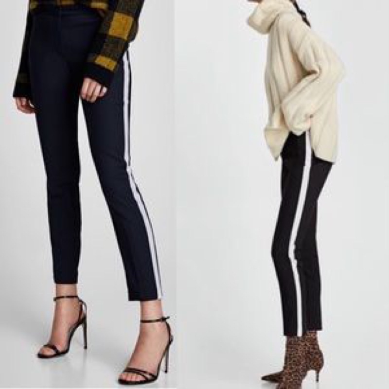 preloved zara tight stripe pants
