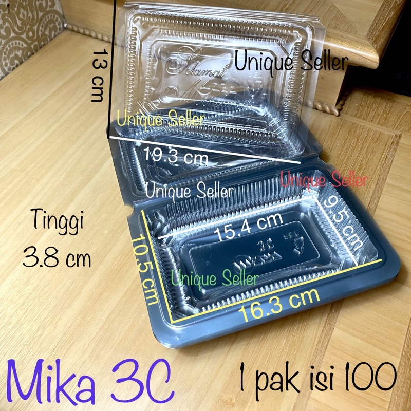 Mika 3C isi 100 / Mika Mega 3C isi 100 / Mika 3 C isi 100 / Mika Kue Kotak 14x7 cm / Mika 3C Tebal