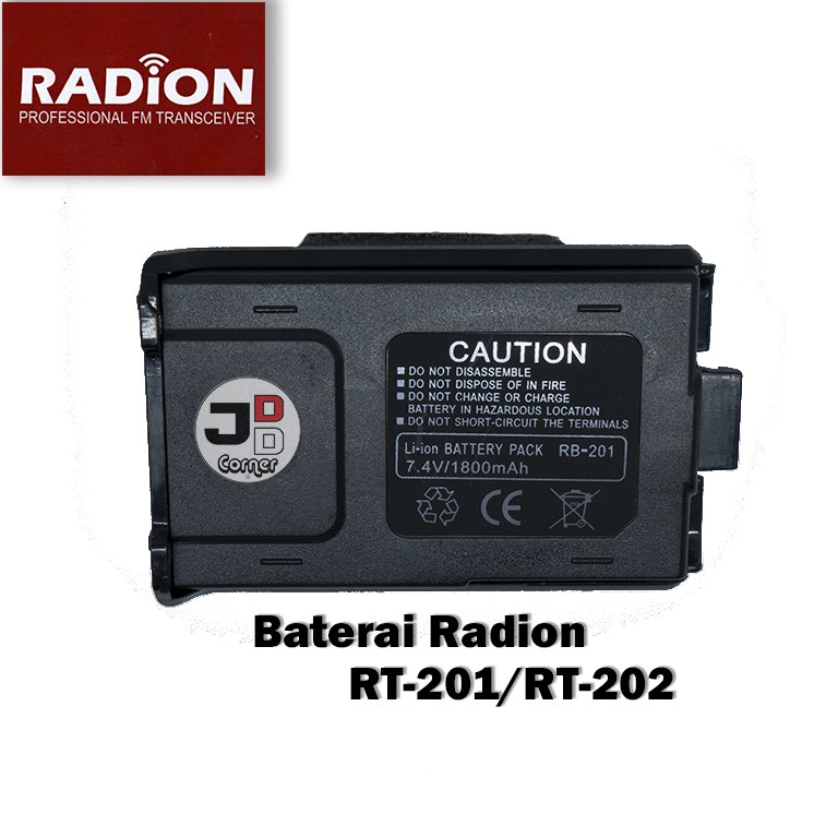 Baterai HT Radion RT-202 ORIGINAL Baru RB-201 1800mAh  RT202 RT 202 RB201 Batere Batre