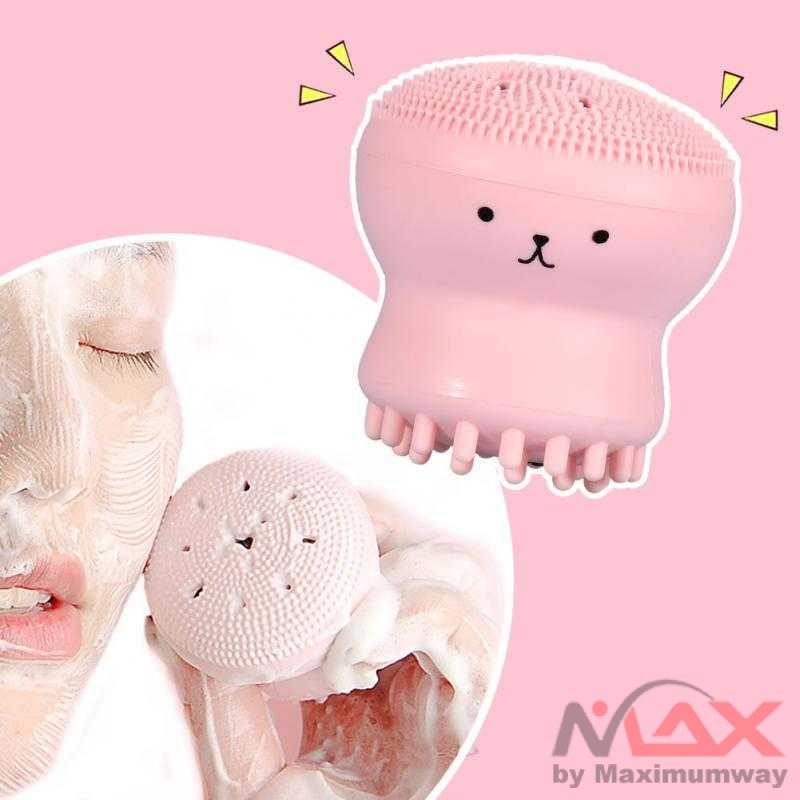 HUAMIANLI Spons Cuci Muka Spesial membersihkan bekas Make Up, Facial Pad Pembersih Wajah Silicone Sikat Pembersih Muka Pembersih Komedo Facial Cleansing Silicone Face Cleansing Brush Facial Cleanser Octopus Shape Facial Cleanser Exfoliator Face Scrub Wash