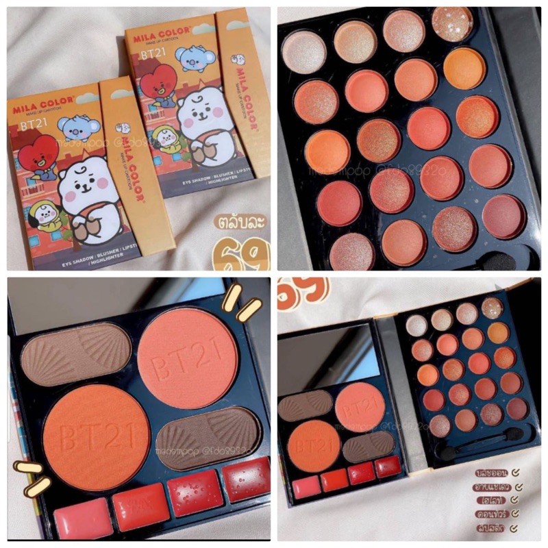 [ ECER ] ANYLADY SWEET PEACH EYESHADOW 8624P/ RAINBOW BT21