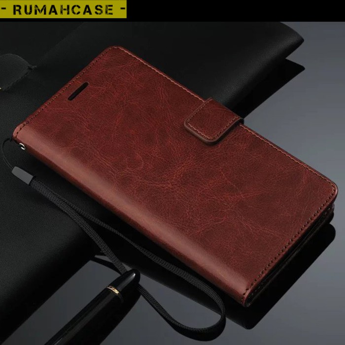 Lenovo K4 Note A7010 - Flip Cover Wallet Leather Card Slot Case Casing Aksesoris Smartphone Terbaru