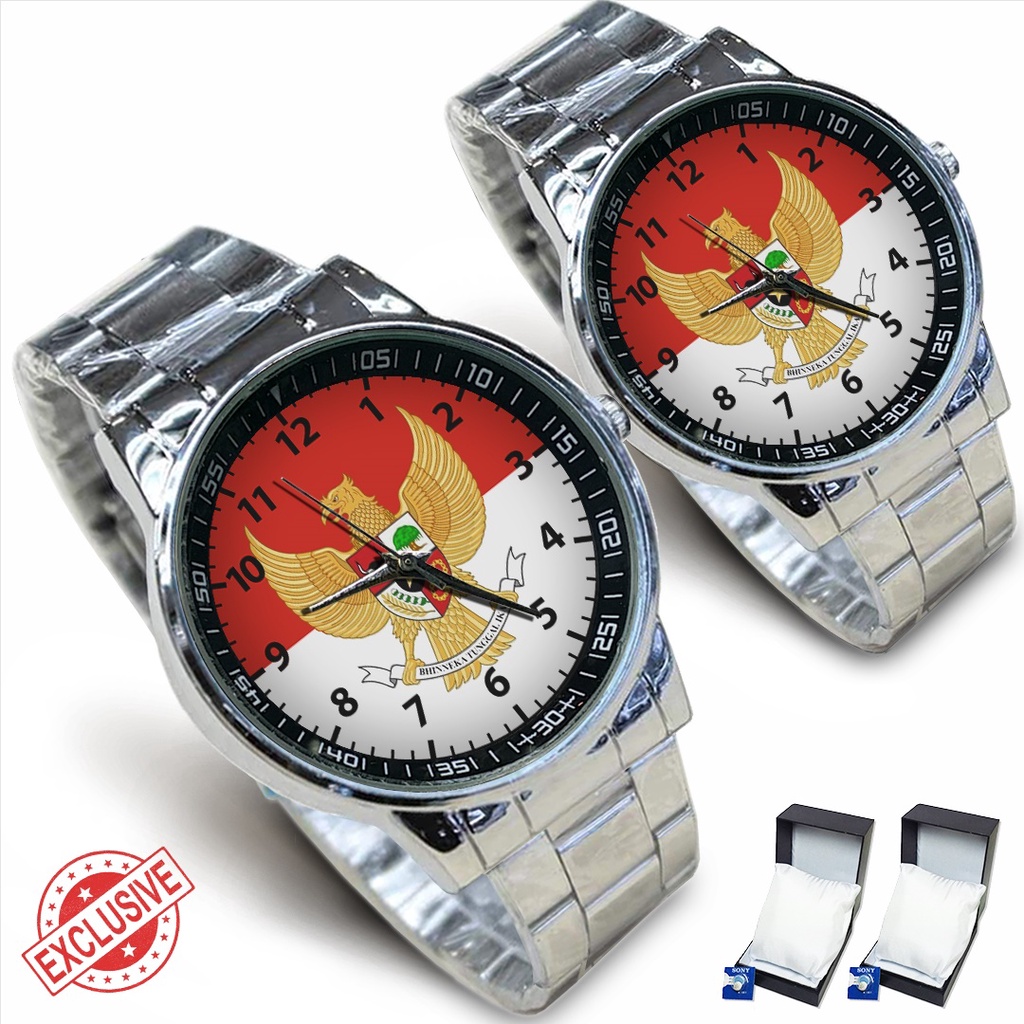 Jam Tangan Rantai Couple GARUDA MERAH PUTIH