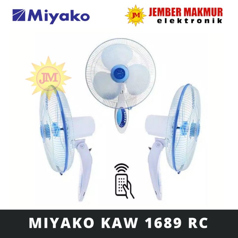 Miyako KAW-1689 RC PL  Wall fan (Kipas Angin Dinding dengan Remote Control)