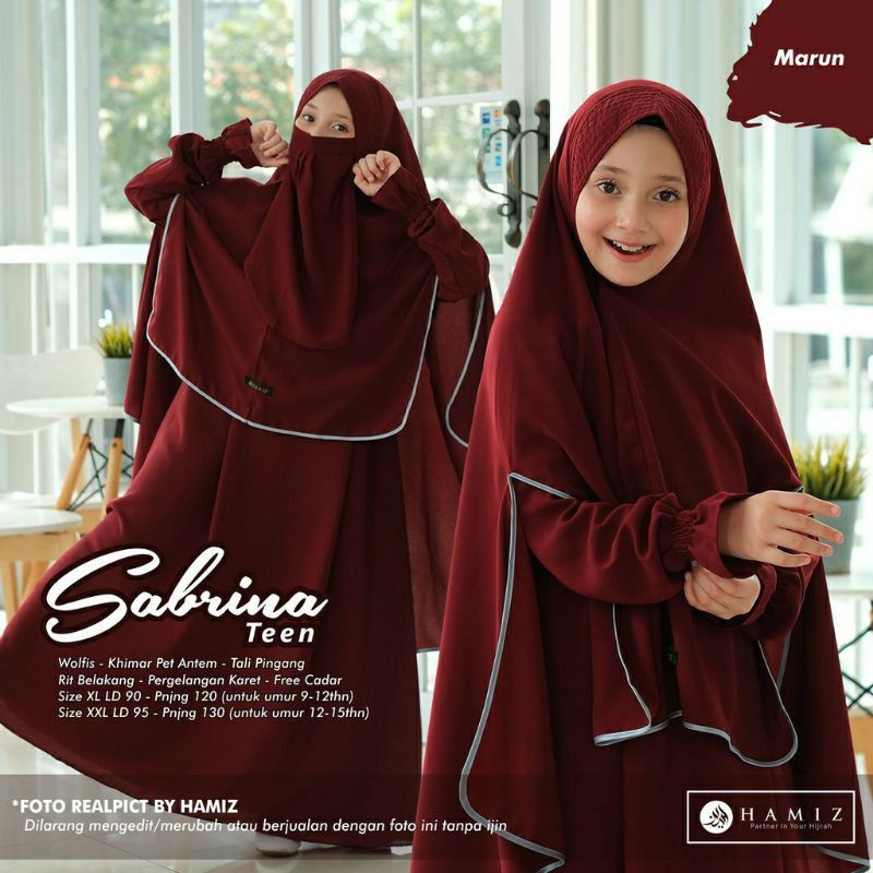 GAMIS ANAK SABRINA  SET CADAR // GAMIS HIJAB CADAR USIA 6 -13 TAHUN // GAMIS ANAK // GAMIS TANGGUNG // TERMURAH