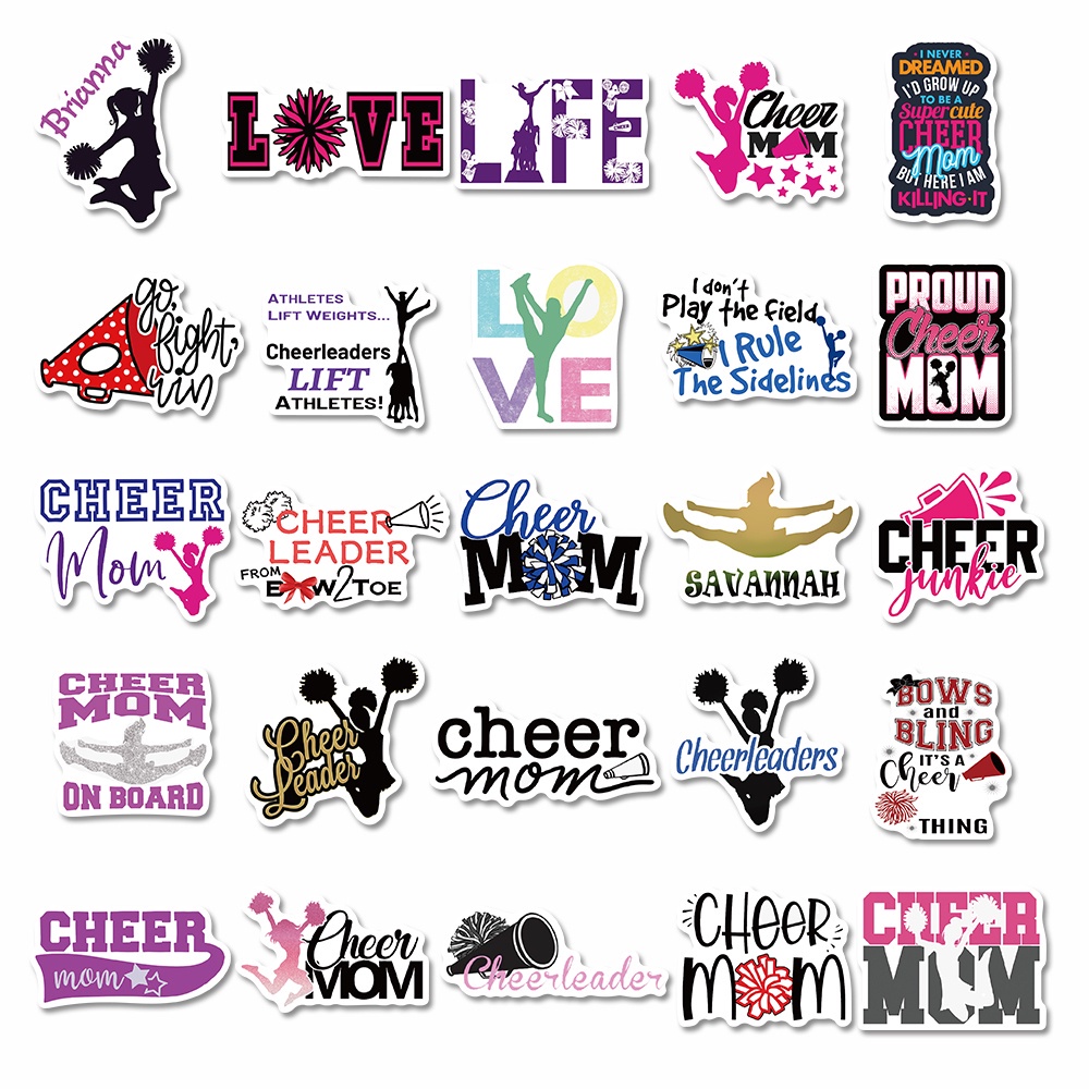 50pcs Stiker Cheerleader Anti Air Untuk Dekorasi Case Laptop / Handphone