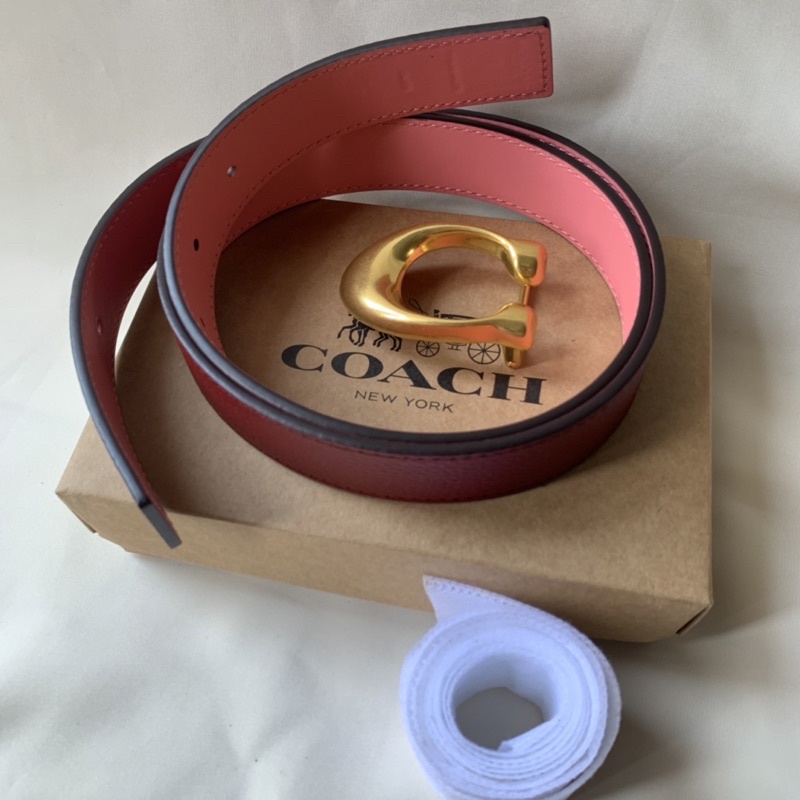 Coach Woman Belt Maroon n Pink