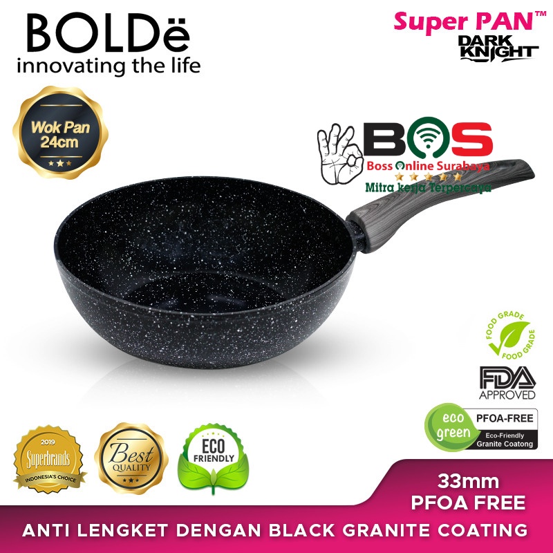 BOLDe Super Pan Wok Pan Dark Knight 24 CM Black Dark Knight Wok Pan 24 CM