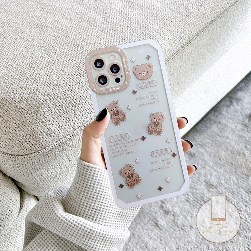 IPHONE Casing Lembut Anti Jatuh Kompatibel Untuk Iphone11 13 12 14 Pro Max7 6 6s 8 Plus XR X XS Max SE Boneka Lucu Beruang Tpu Penutup Belakang