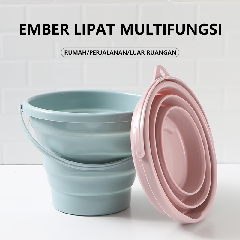 Multifungsi  Ember Lipat Outdoor Water Bucket Pancing Travel Baskom Wadah Serbaguna 5L/ 10L  Portable Ember Lipat