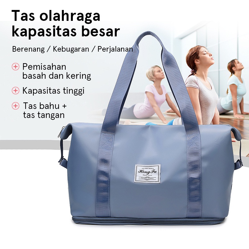 Hathin muii Tas Travel Duffel bag berkapasitas besar /tas kebugaran/ Portable Gym Bag/tas bahu modis/Waterproof Tas Jinjing/Tas Travel Jumbo Olahraga/TRAVEL BAG LIPAT JUMBO TFW 62/TFW - 61