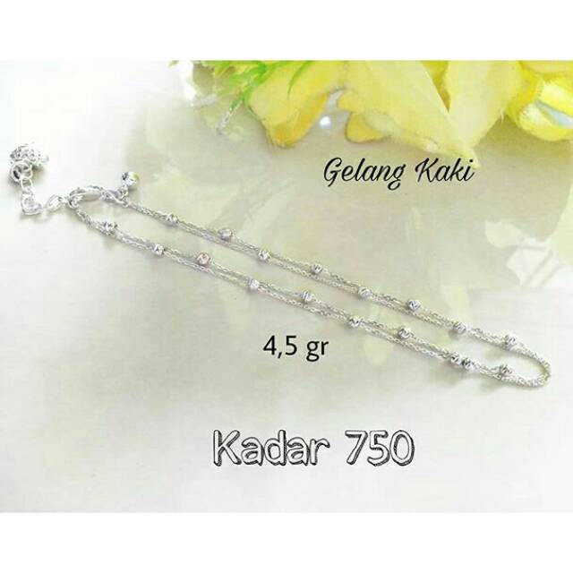 Gelang Kaki 2 Layer white gold