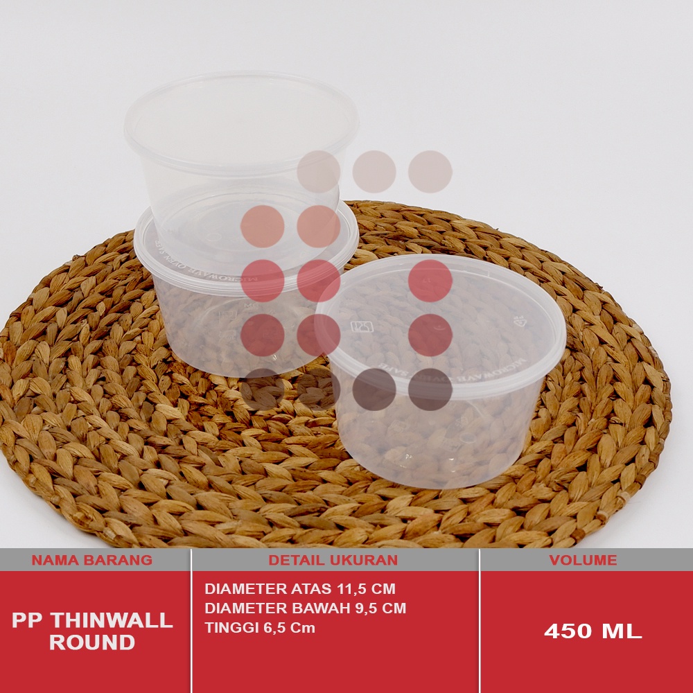 PP THINWALL ROUND / BULAT 450 ml isi 25 pcs