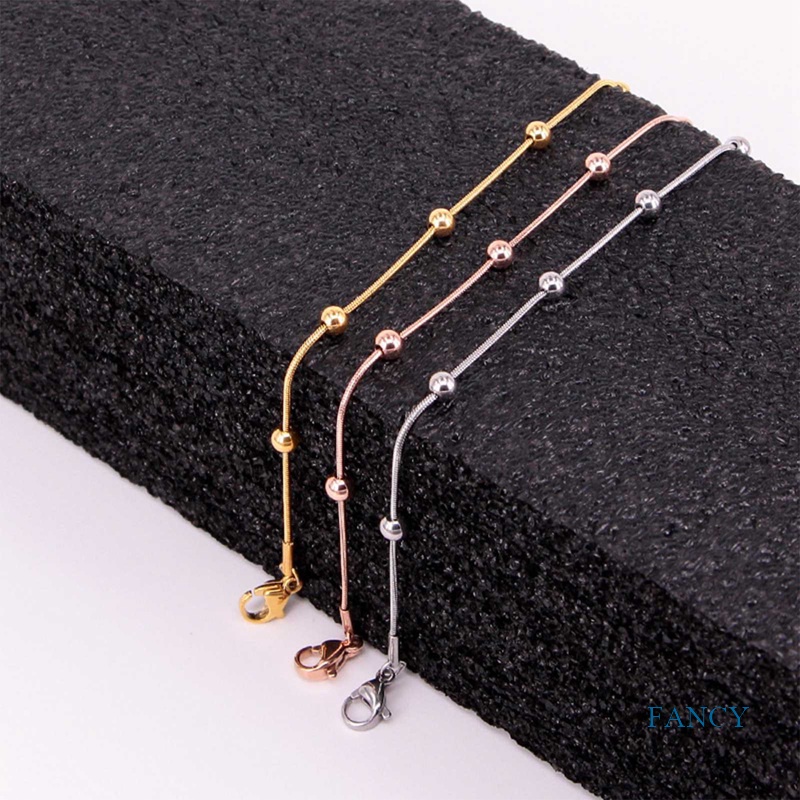 Gelang Emas 18K Bahan Titanium Steel Gaya Korea Untuk Wanita