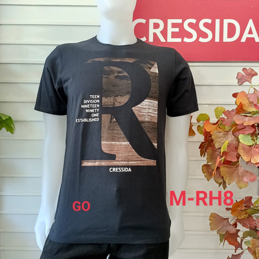 gof M CRESSIDA KAOS (Regular) Pakaian Pria Atasan Kaos Oblong Original Lengan Pendek