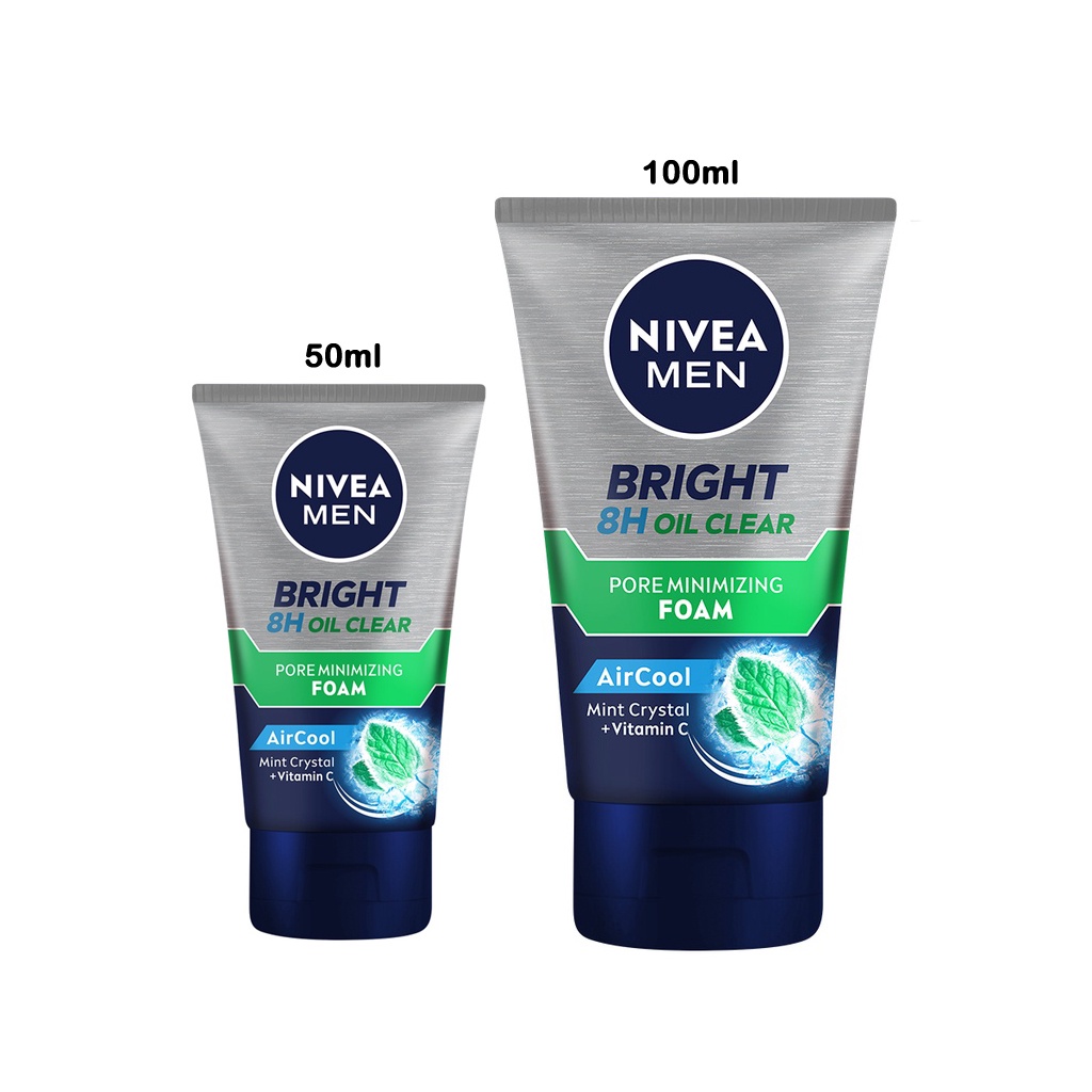 Nivea Men Air Cool Bright 8H Oil Clear Pore Minimizing Foam