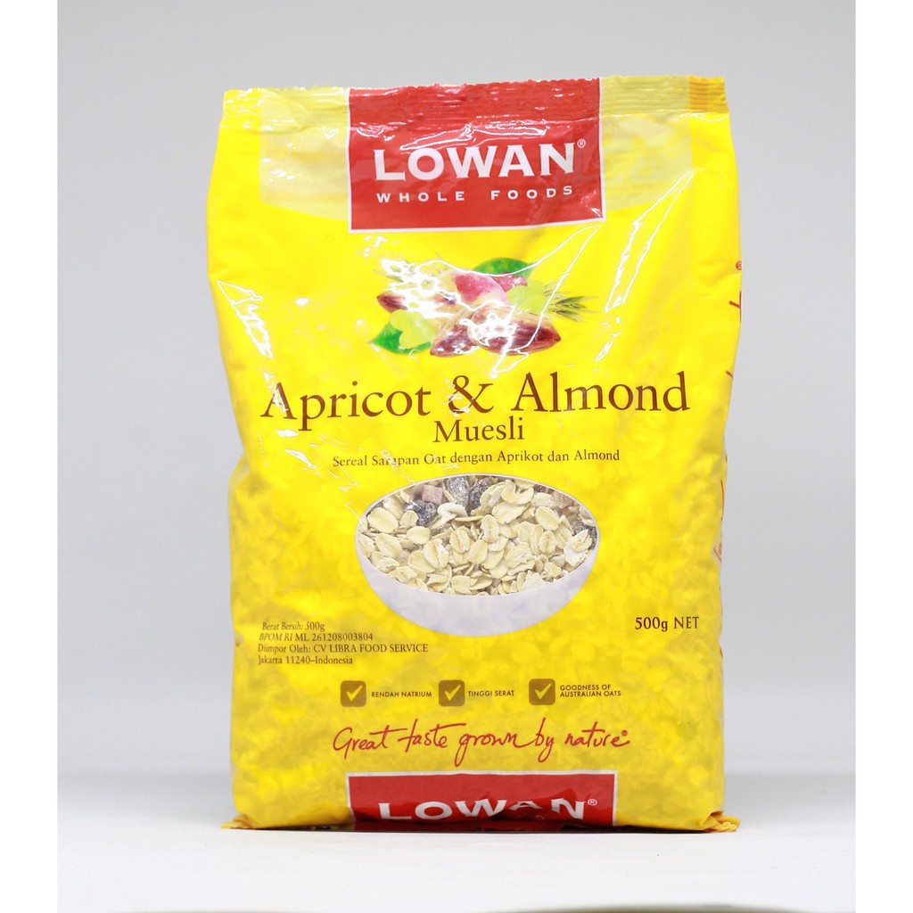 LOWAN APRICOT & ALMOND MUESLI 500Gr
