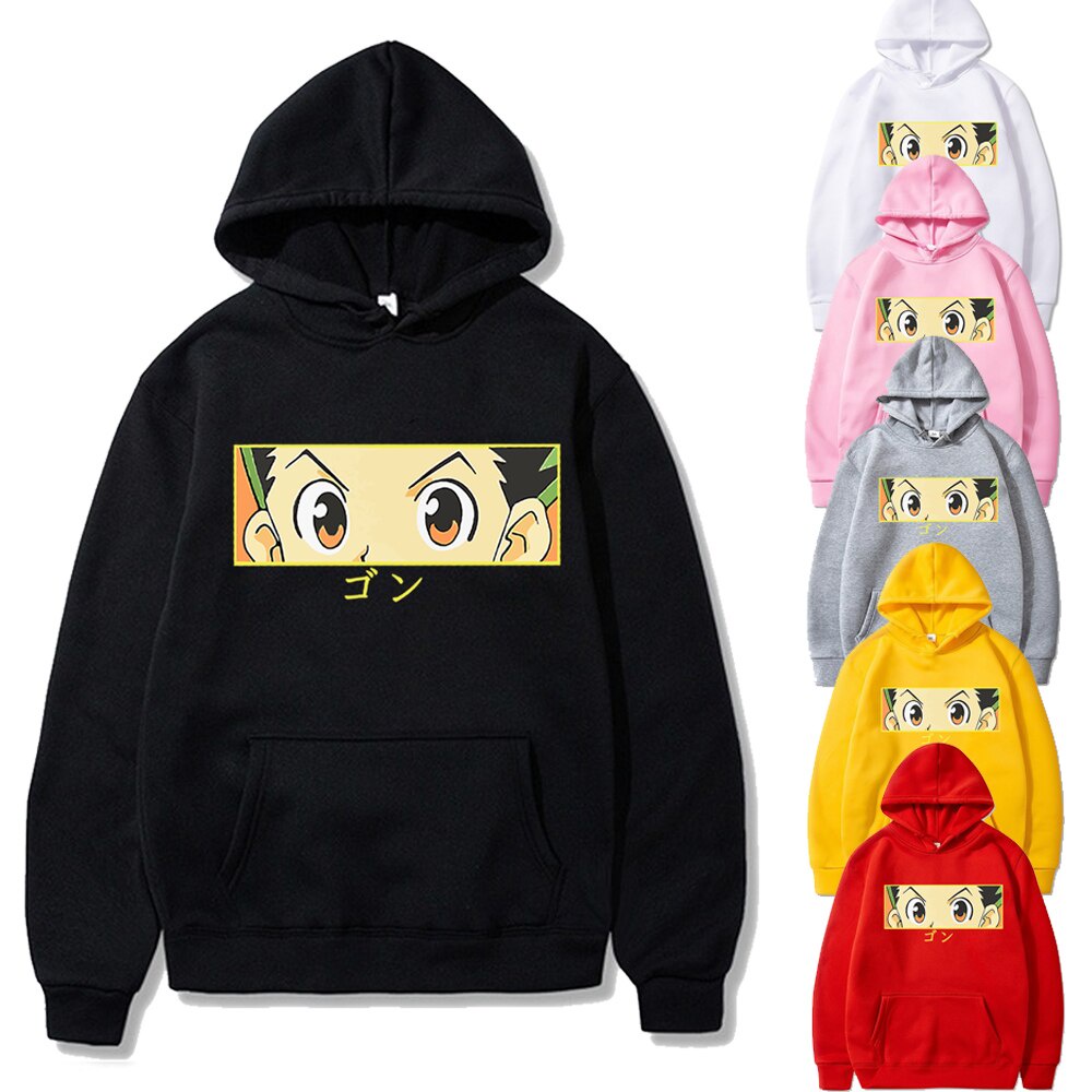 Sweater GON EYE Hoodie Anime HXH Jumper Pria Wanita Bahan Fleece Ukuran S M L XL XXL XXXL