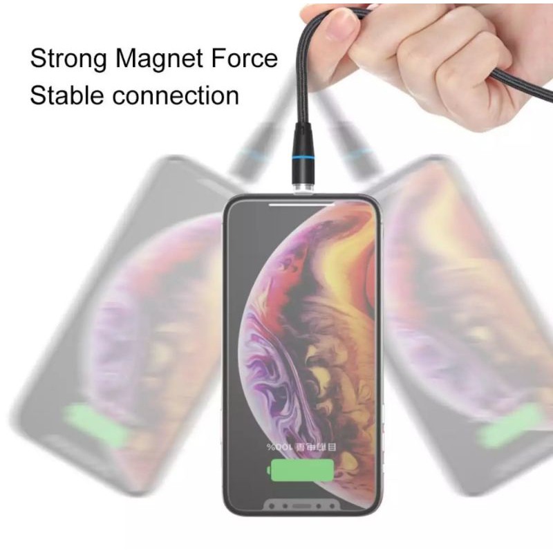 Kabel Data Fast charging magnetic 3A Qc 3.0 3 in 1