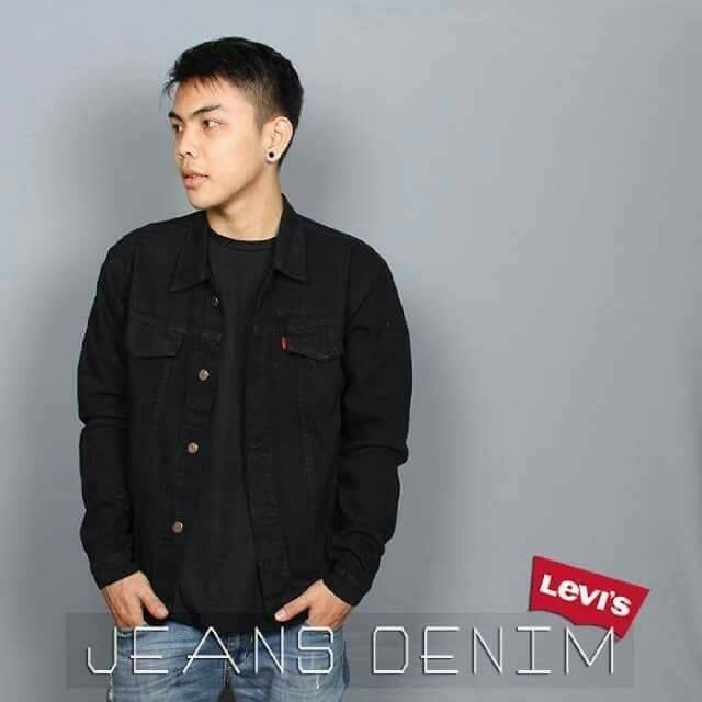 Jaket jeans & jaket levis & jaket pria & jaket cowo & jeans denim hitam