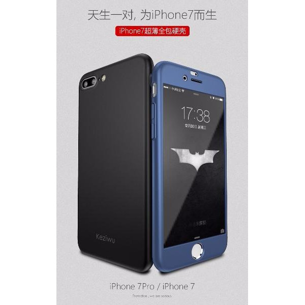 Hardcase Rubber Full Cover Iphone 7 & Casing Iphone 7 Plus Free Tempered Glass D-14