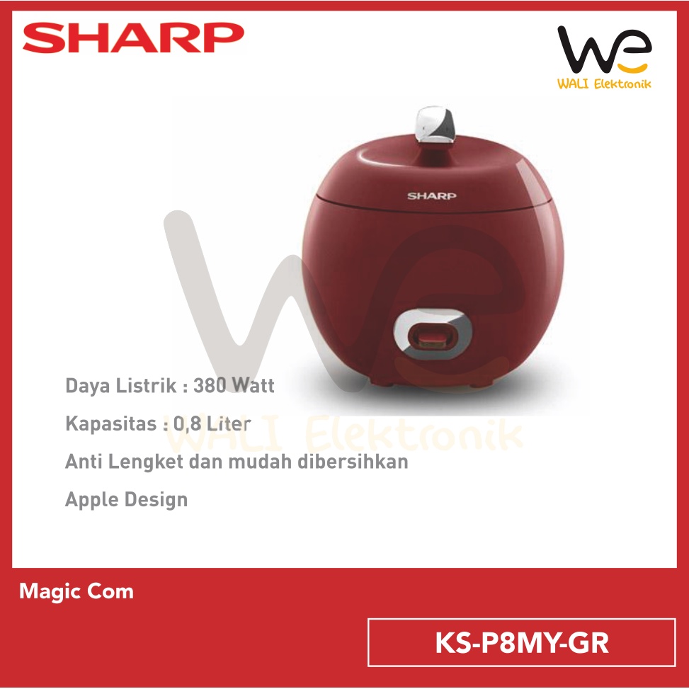 SHARP Rice Cooker KS-P8MY-GR/RD/WH / KSP8MY / MAGIC COM / Rice cooker apple / rice cooker