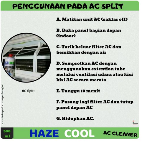 Hazecool AC Cleaner foam Spray Pembersih AC Mobil AC Split Filter AC serbaguna