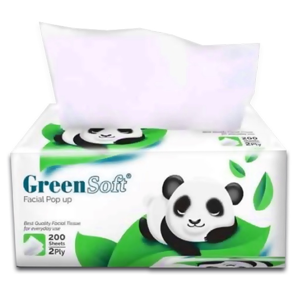 Tissue Green Soft isi 200 Sheet GreenSoft isi 2 Banded Lembut Tisu makan