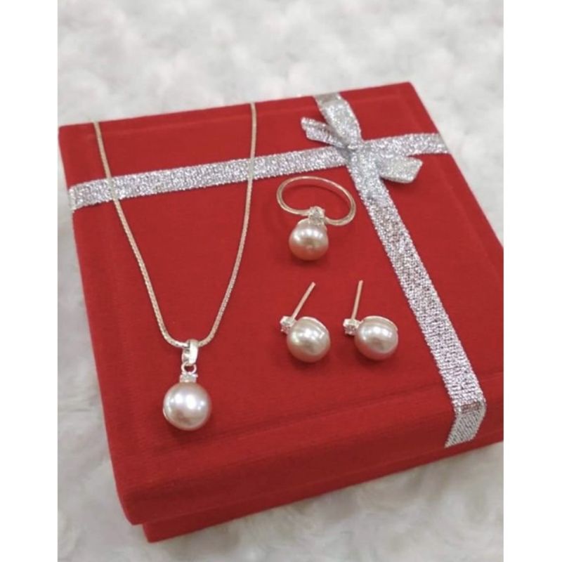 set perak mutiara tawar