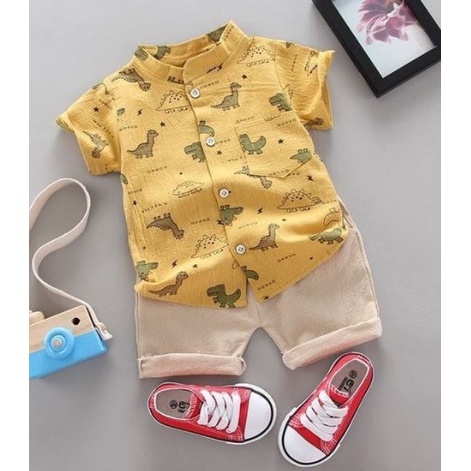 Baju Anak Laki Laki Setelan Kaos Baju Pakaian Setelan Arthur Dino  Bayi  1 tahun-3 tahun