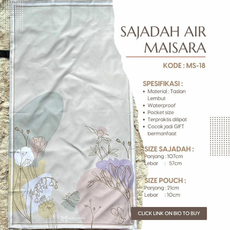 SAJADAH AIR MAISARA | SAJADAH POCKET | SAJADAH  TRAVELLING TERPRAKTIS (SAJADAH AIR MAISARA = SAJADAH