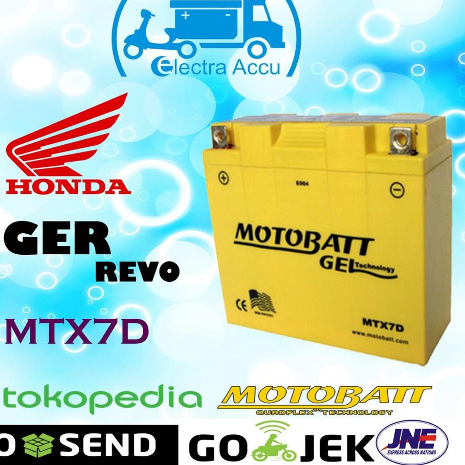 Miliki Aki Motor Honda Tiger Revo 2000 Yamaha Scorpio Nouvo MTX7D GM7B Motobatt Accu Kering MF Gel O