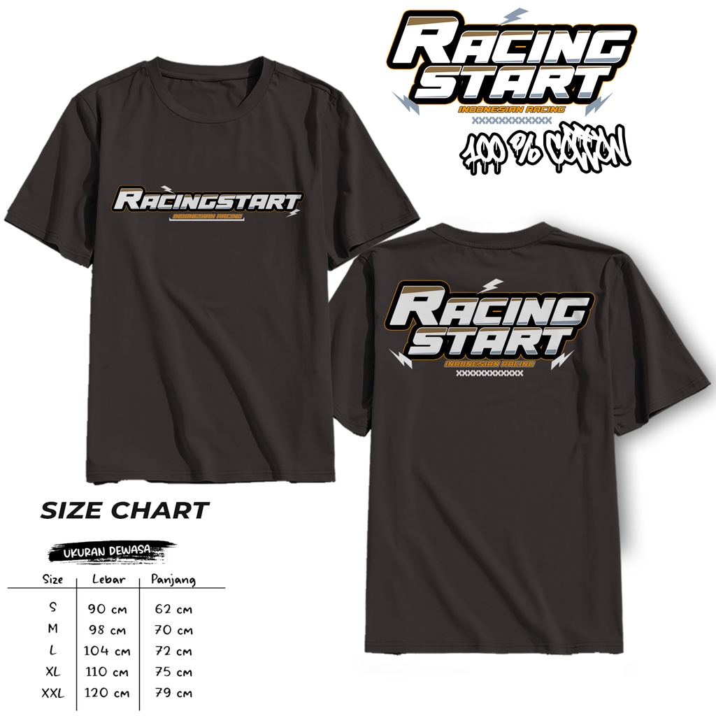 INDOSUN KAOS RACINGSTART - T shirt RACING START - KAOS BAJU RACING START INDONESIA - KAOS HEREX - BA