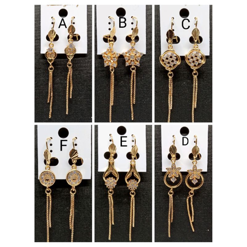 RPP213. Anting xuping wanita lapis emas dgn mata zircon