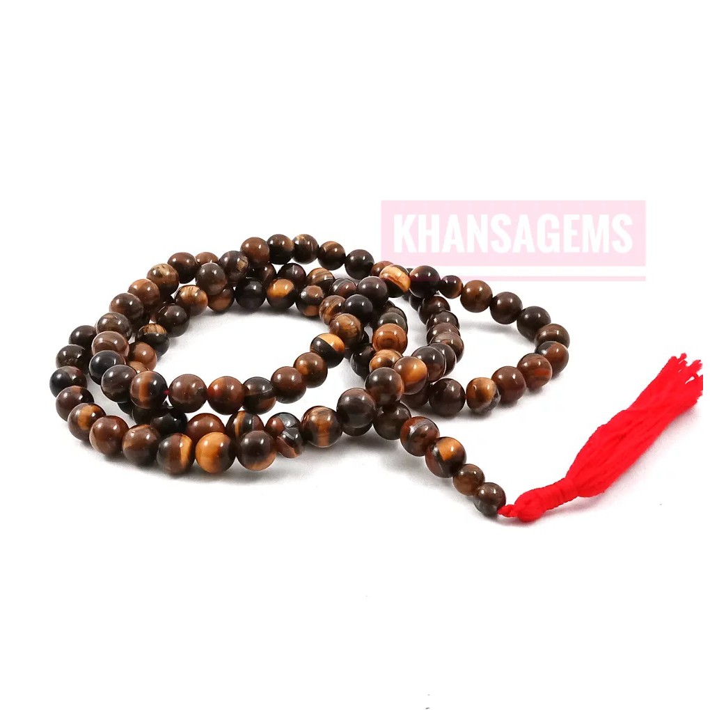 TASBIH BATU NATURAL RED TIGER EYE DIM 8 MM ISI 99 BUTIR AKSESORIES PERLENGKAPAN IBADAH SHOLAT DZIKIR FASHION MUSLIM